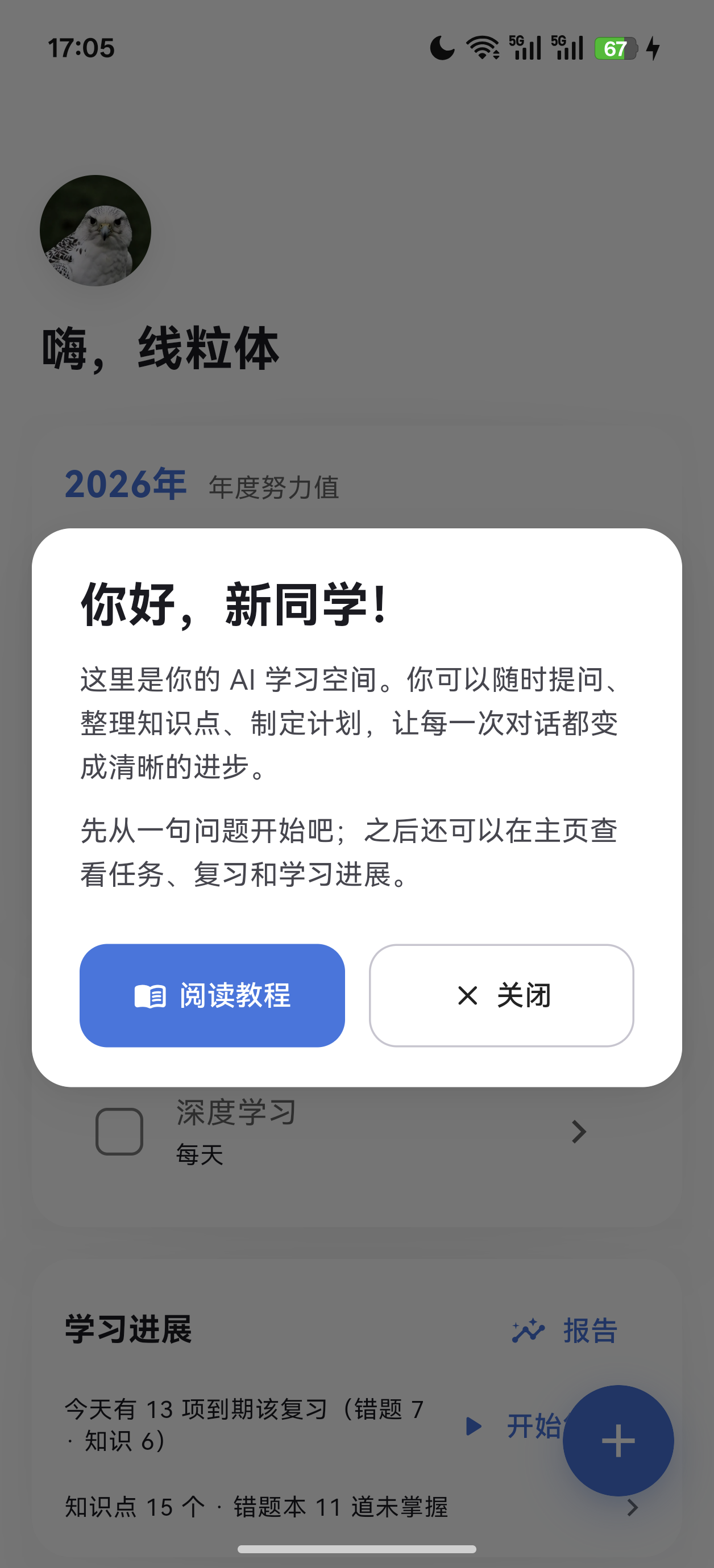欢迎面板